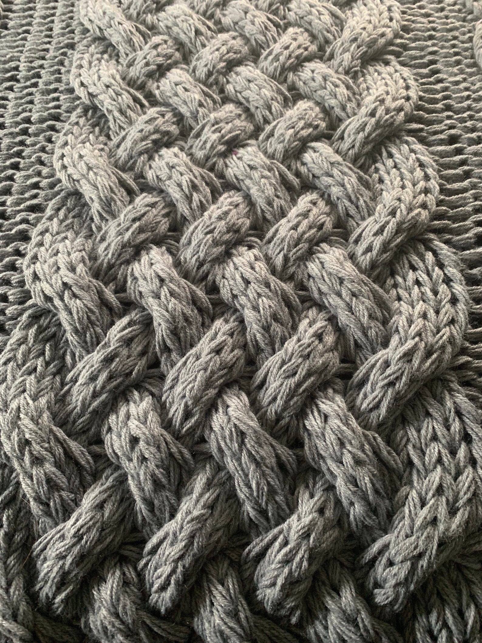 KNITTING PATTERN - Chunky Cable Knit Throw Pattern, 9 Stranded Braid ...