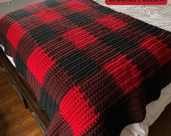 CROCHET PATTERN - Buffalo Plaid Throw Pattern