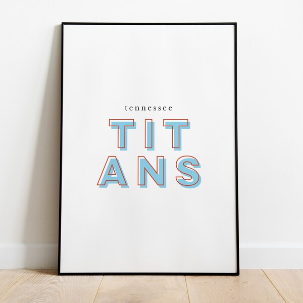 Tennessee Titans Football Poster, NFL Digital Print, Professional Football Team Print, TN Titans Art (*multiple sizes available)