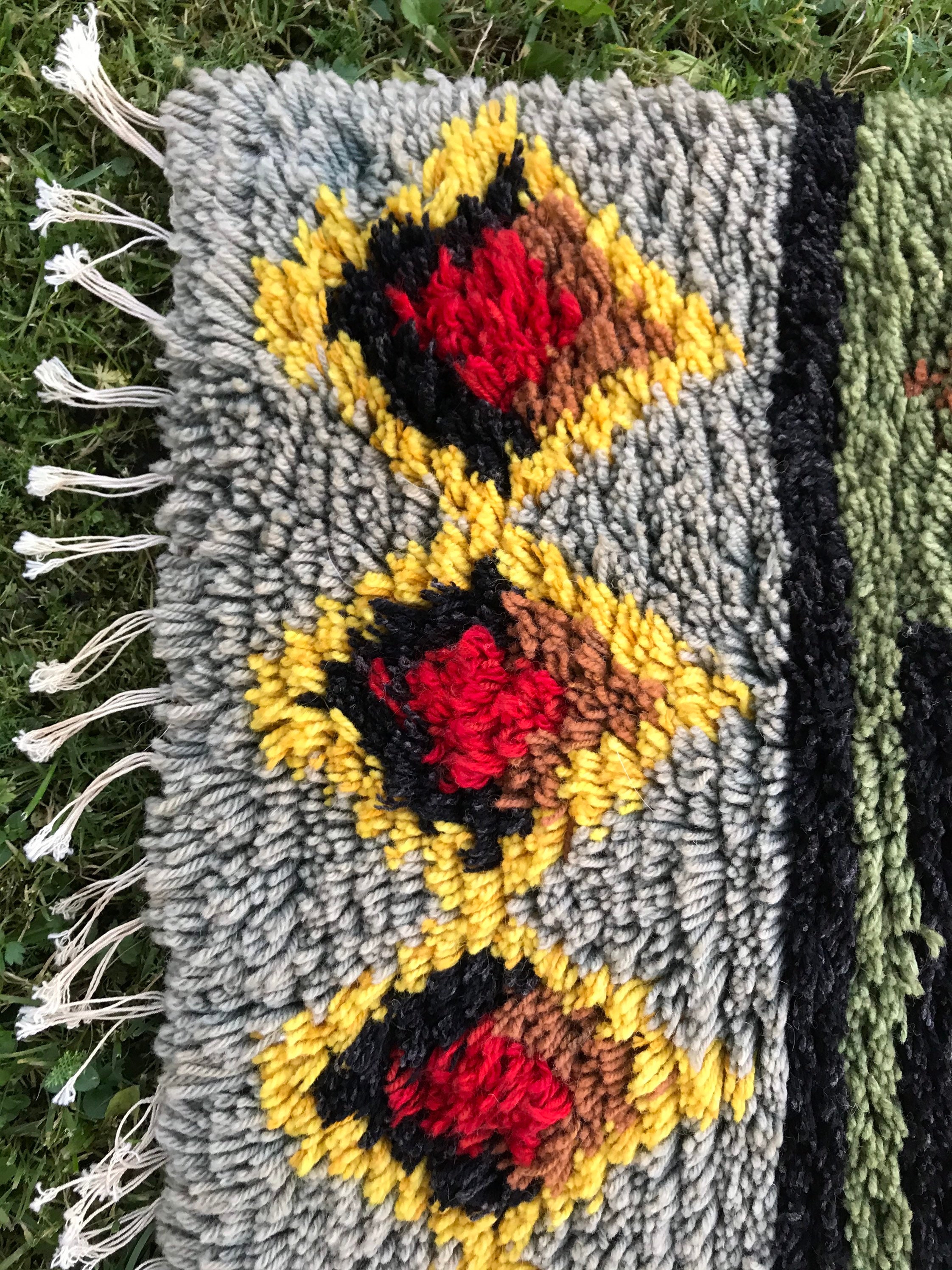 Vintage Rya Rug Rya Rug Vintage Handmade rug Wall Tapestry Etsy