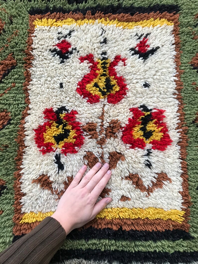 Vintage Rya Rug Rya Rug Vintage Handmade rug Wall Tapestry Etsy