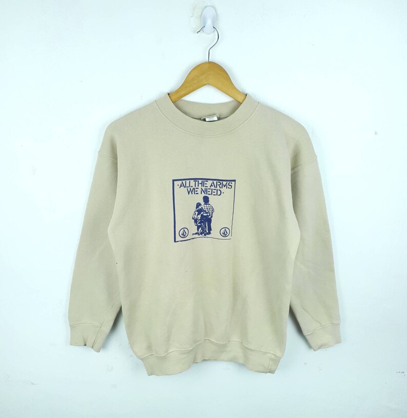 VOLCOM SKATEBOARD Sweatshirts Skater Vintage Volcom Skateboarding Usa Streetwear Jumper Pullover Boardwear Skater Sweaters XL fit S mens