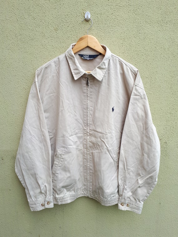 vintage thick cotton ralph lauren polo zip up pullover