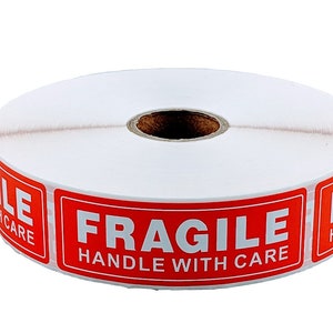 Fragile Handle With Care Shipping Sticker, 1x3, 1000 Per Roll image 2