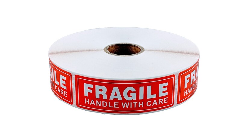 Fragile Handle With Care Shipping Sticker, 1x3, 1000 Per Roll image 2