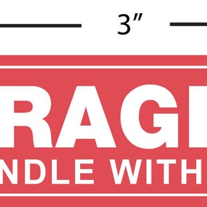 Fragile Handle With Care Shipping Sticker, 1x3, 1000 Per Roll image 3