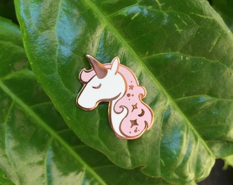 Unicorn Enamel Pin - Pink Magical Pin - White Unicorn Pin