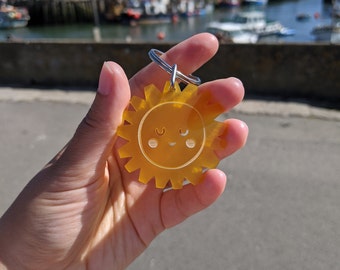 Sun Keyring - Small Gift Idea - Cute Keychain Accessory