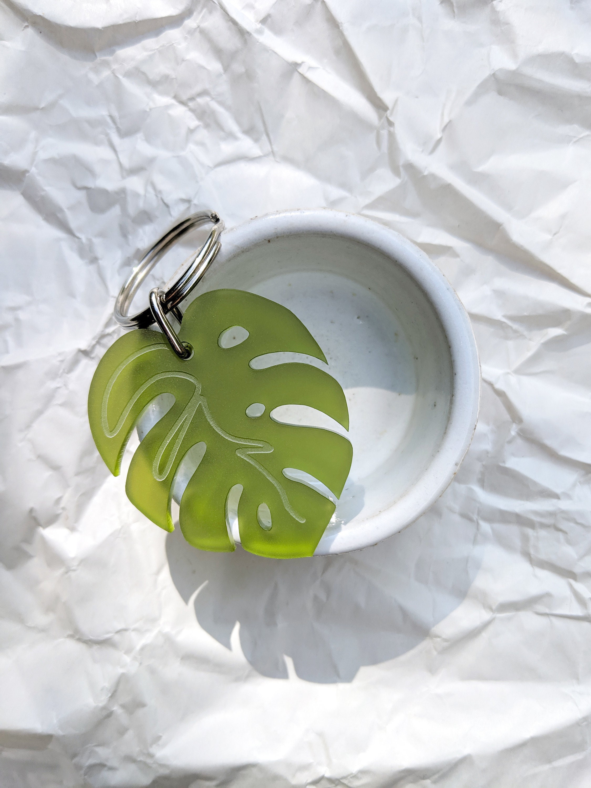 Monstera Keyring - Cheese Plant- Small Gift Idea - Cute Keychain Acce…