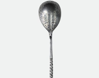 Antique Russian sterling silver teaspoon dated 1894 #1