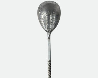 Antique Russian sterling silver teaspoon late 19th #8