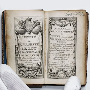 Antique 1771 Louis Charles DESNOS Geographical Almanac, Pocket Atlas, Maps, Book