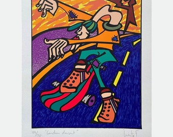 Frédéric Iriarte “Goudron Danssant” Lithography 1993 Signed