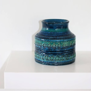 Vintage Pottery Bitossi, Rimini Blu, Aldo Londi, Italian Studio, Blue Ceramics Vase