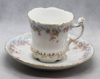 Antique Germany C.T. Altwasser Porcelain Bone China Cup and Saucer 1875-1935