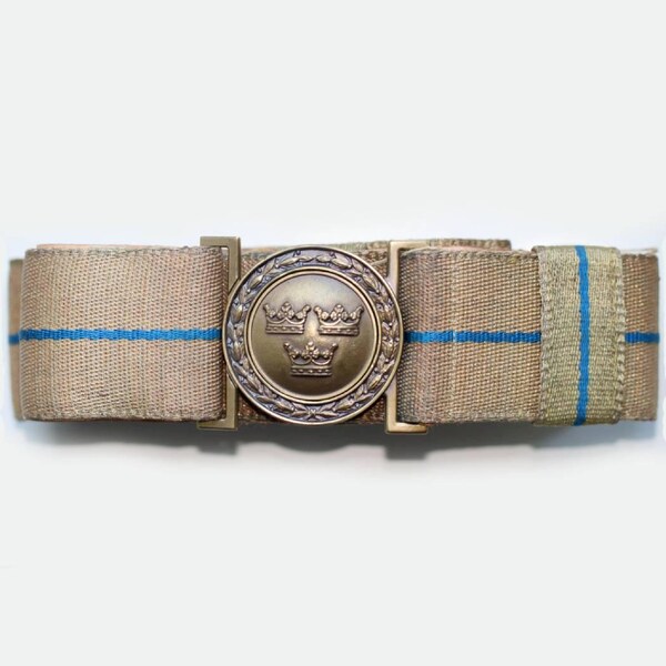 Vintage Swedish Military Parade Officers Belt with m/39 Buckle – Ceremonial Uniform Collectible