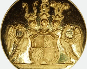 Antique Livery button with the family coat of arms of Thott
