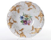 Antique Large Meissen Porcelain Gold Floral Plate Porzellan Gilded Floral Charger 19th