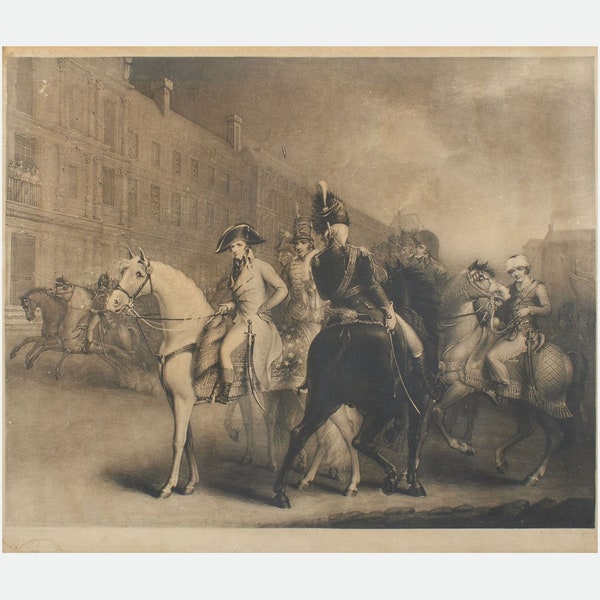 Charles Turner d'après John James Masquerier "La Revue du Quintidi" lithographie 1802