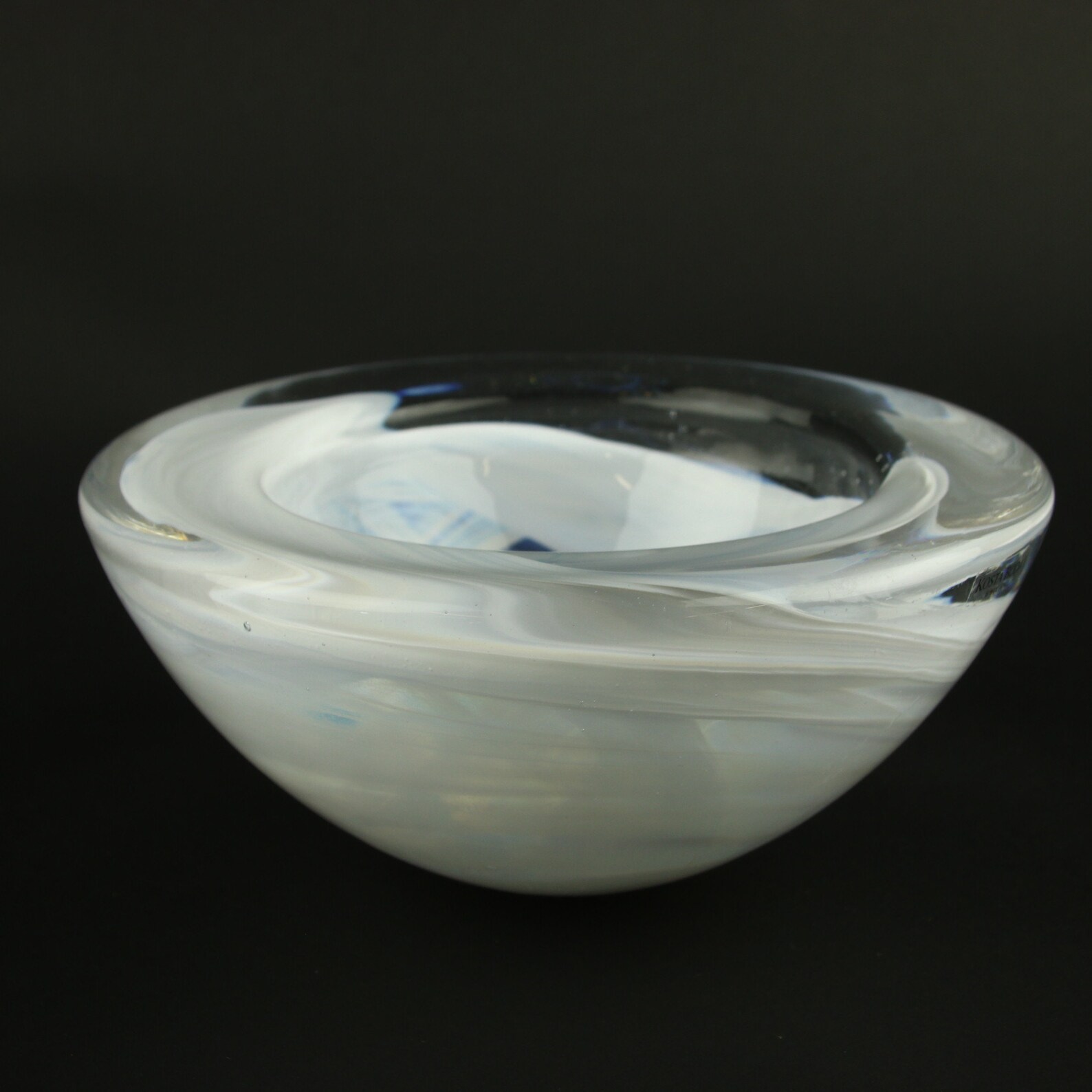 Kosta Boda White Glass Bowl Pot By Anna Ehrner Scandinavian Etsy