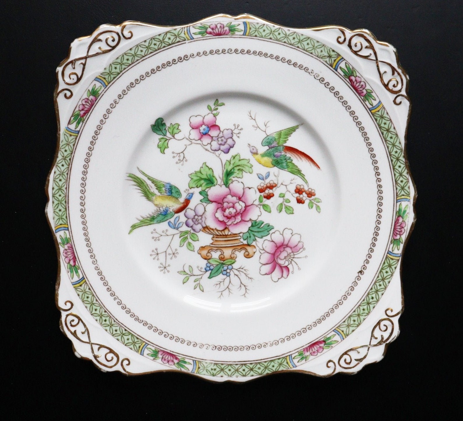 Antique Tuscan Fine English Bone China Porcelain Plate Dish Etsy