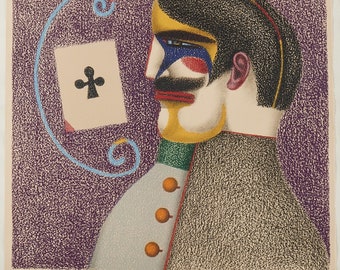 Richard Lindner „Ace“ Original 1975 Pencil Signed lithograph lithography 106/125