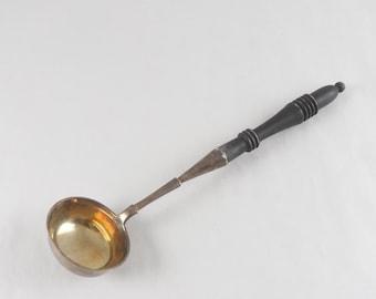 Antique Russian St. Petersburg 1899-1908 Sterling Silver Ladle with Wooden Handle