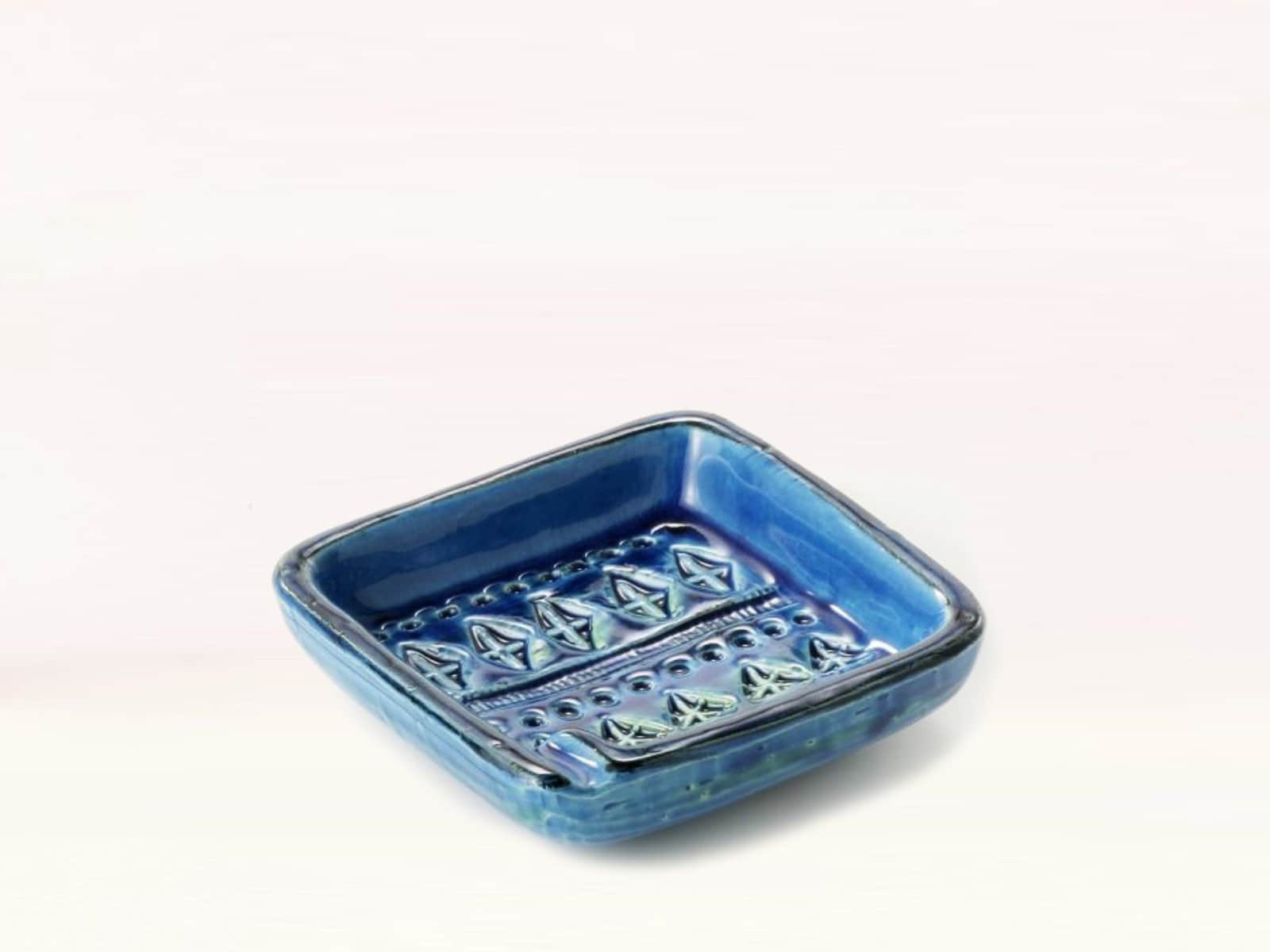 Midcentury Aldo Londi Blue Glazed Rimini Ceramic Ashtray