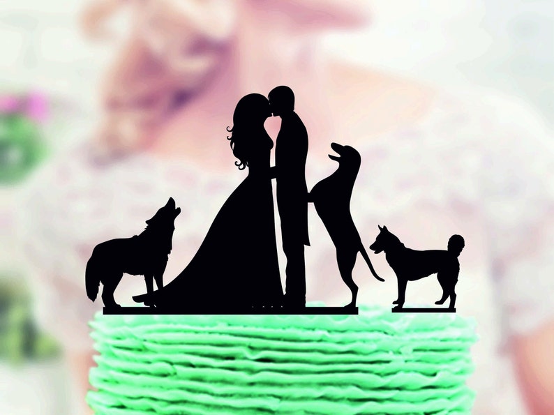 Wedding Cake Topper With Dog Wedding Cake Topper Couple With - Etsy