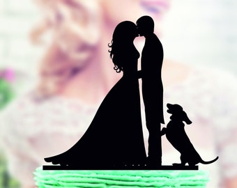 Gateaux De Mariage Avec Chien Labrador Couple Avec Chien Etsy
