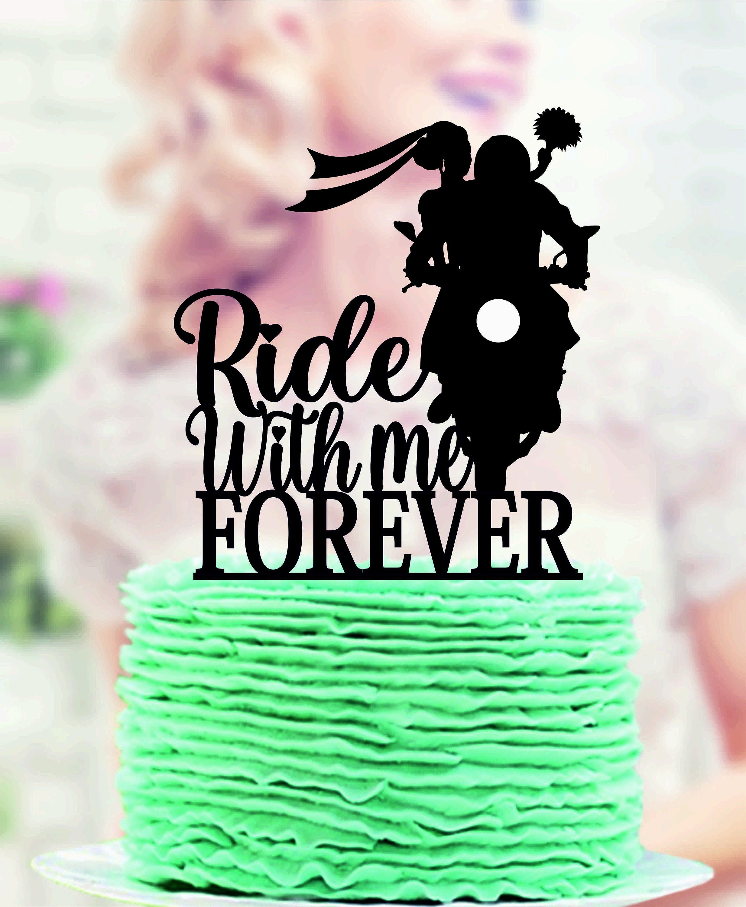 Ride With Me Forever Motorcycle Couple Wedding Cake Topper Etsy