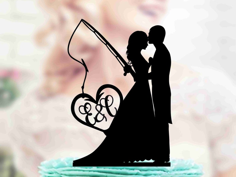 Download Fishing Wedding Cake Topper Bride and Groom with fishing ...