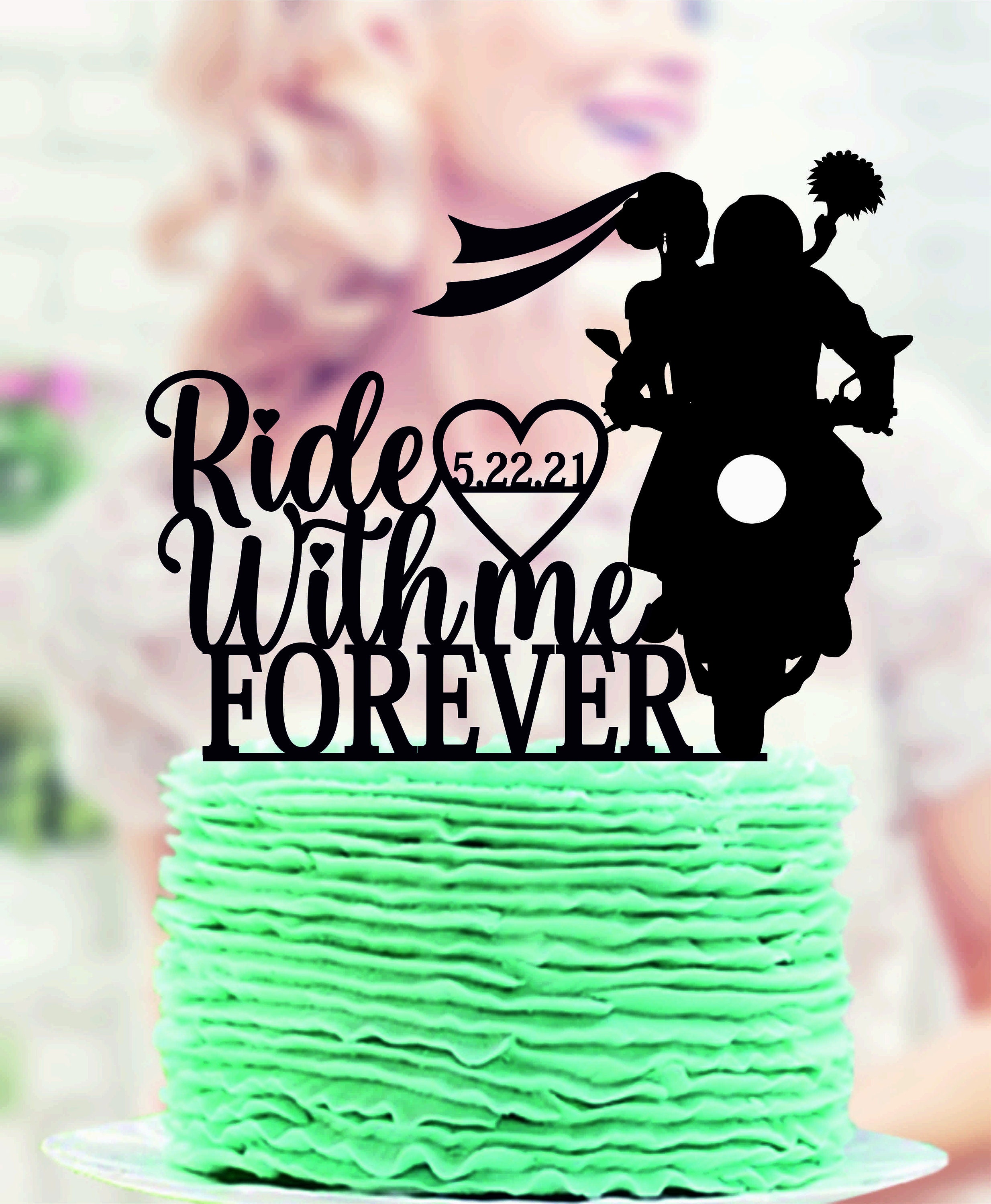 Ride With Me Forever Motorcycle Couple Wedding Cake Topper Etsy