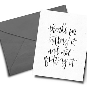 Gracias por golpearlo y no dejarlo Tarjeta de felicitación / Imprimible / Descarga instantánea / Tarjeta divertida del Día de San Valentín / Tarjeta de felicitación humorística