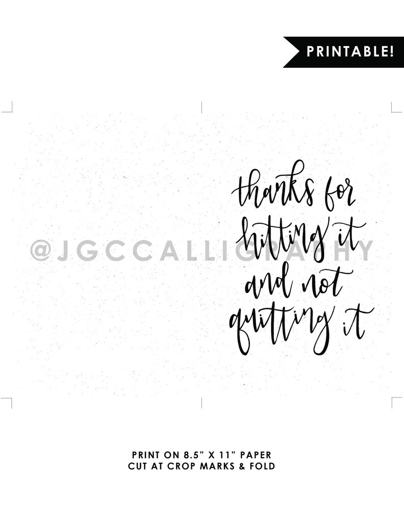 Thanks for Hitting It and Not Quitting It Greeting Card | Printable ...
