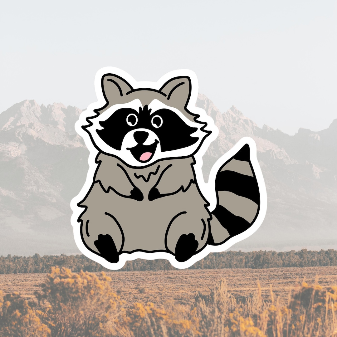 Funny Raccoon Sticker | Woodland Animal Vinyl Decal - Etsy