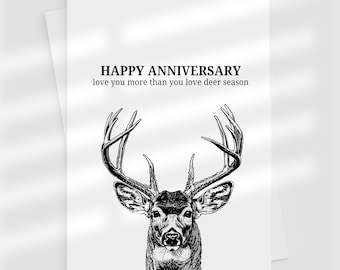 Hunting Lover Anniversary Card, Funny Couple Card for Hunter