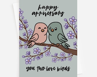 happy anniversary you two love birds | grandparent anniversary card