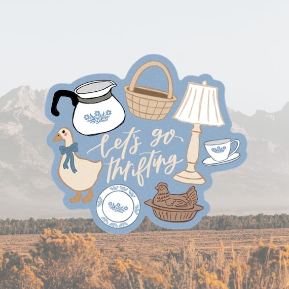 Vintage Cottagecore Sticker | Let’s Go Thrifting Sticker