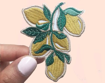 Embroidered Patch Etsy - lemons embroidered iron on patch lemon patch jacket patch bag patch festival patch denim patch emb!   roidered patch iron on patch citrus patch