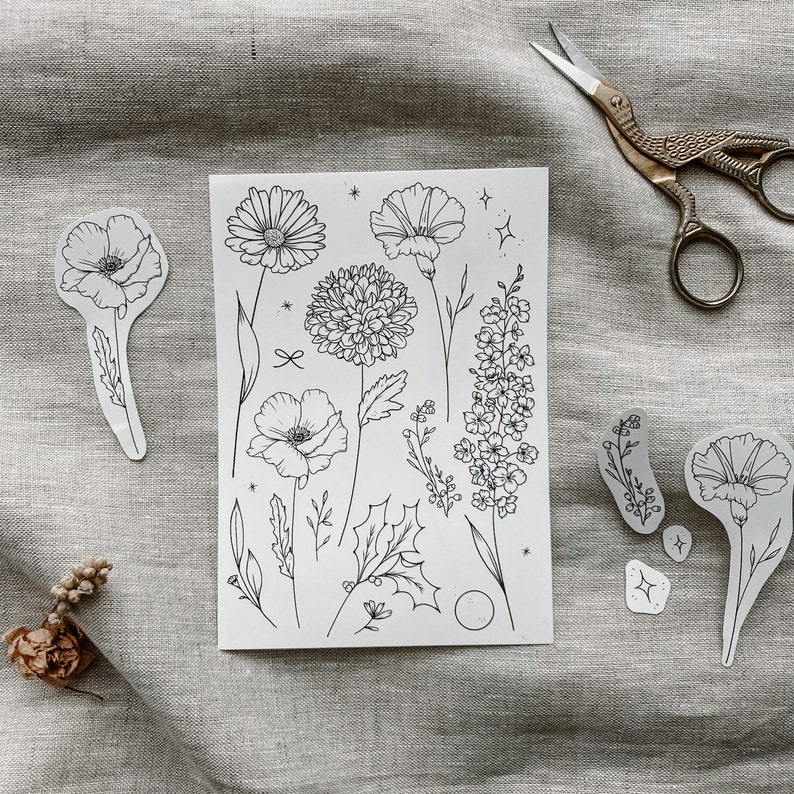 Birth Flowers Temporary Tattoos/ Birth Month Flower Tattoos/ Etsy UK