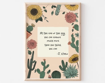Illustrated Inspirational Print/ Illustrated Artwork/Wall Art/Botanical Print/Quote Print/Wall Decor/Digital Print/Office Decor
