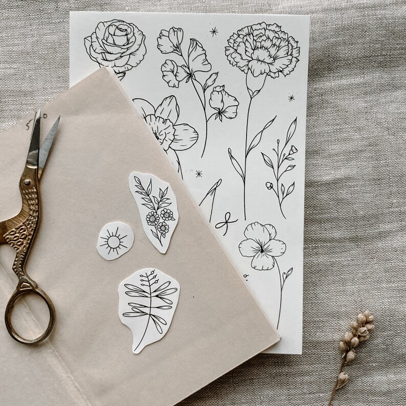 Birth Flowers Temporary Tattoos/ Birth Month Flower Tattoos/ Etsy