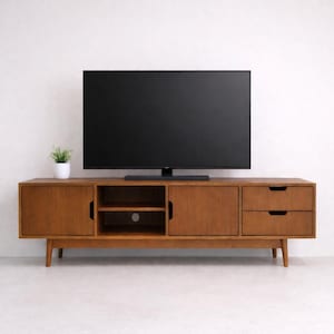 Consola multimedia de mediados de siglo / Mueble de TV / Mueble de TV / Aparador bajo / Escandinavo / Diseño / Consola retro imagen 1