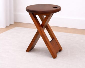 Taburete/banco/asiento plegable/mesita de noche/mesa auxiliar/madera maciza/fácil de empacar
