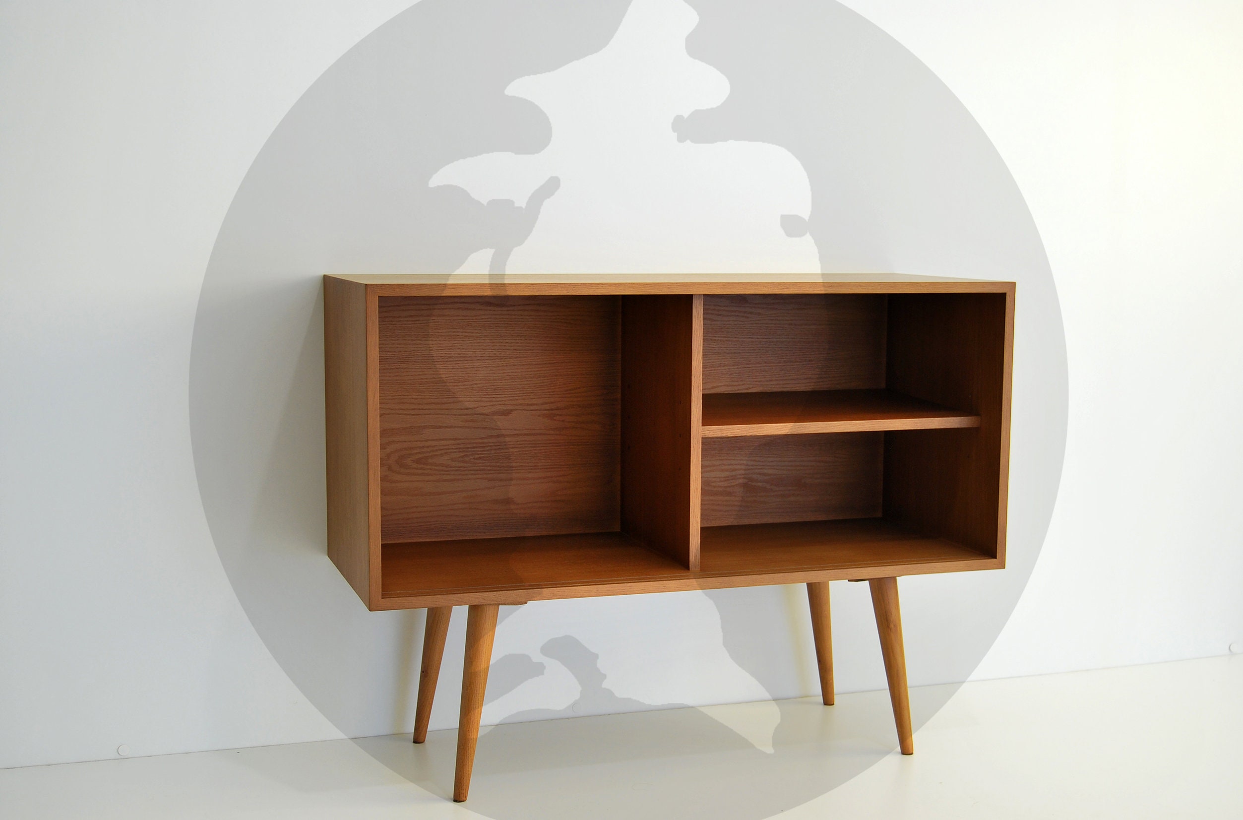 Vinyl Record Storage Mid Century Modern Sideboard Media Etsy