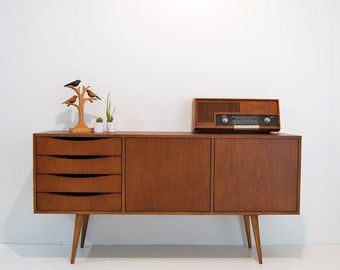 Sideboard Modern Mid-Century / Wohnzimmermöbel / Konsole mit Schubladen / Aufbewahrungseinheit für Schallplatten / skandinavisch