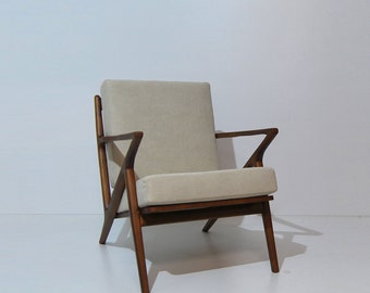 Fauteuil moderne du milieu du siècle / Chaise longue / Style danois / Design scandinave / Rétro