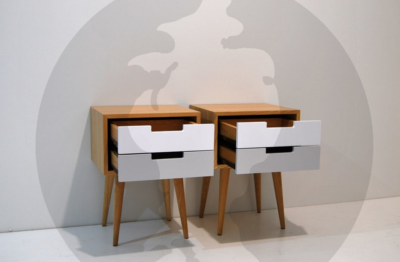 Pair of Nightstand night stand bedside table bed side Etsy