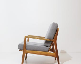 Sessel im Mid-Century-Modern-Stil / Lounge-Sessel / Skandinavischer Stuhl / Nordischer Stil / Dänischer Stil